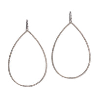 White Gold Large Diamond Teardrops: a pair of 14K gold diamond earrings with a large teardrop design
