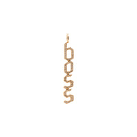 Yellow Gold Boss Diamond Pendant:  the word "boss" in 14K gold diamond pendant 