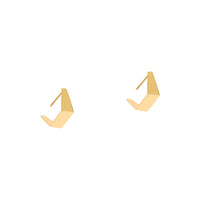 Yellow Gold Fold-over Studs: a pair of 14K gold stud earrings 