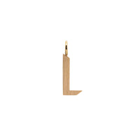 Yellow Gold "L" Small Alphabet Pendant: A 14K gold alphabet pendant with the letter 'L' 