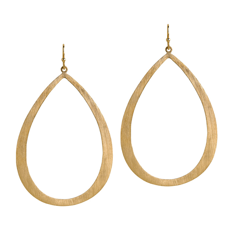 Yellow Gold Large Stackable Teardrops: a pair of 14K gold earrings with a large teardrop design