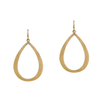 Yellow Gold Medium Stackable Teardrops: a pair of 14K gold teardrop earrings with a French wire back, displayed against a white background.