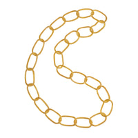 Yellow Gold Mesh Necklace: An 18K gold plated sterling silver mesh necklace with a length of 35 inches.