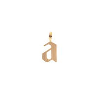 Yellow Gold "a" Small Alphabet Pendant: A 14K gold alphabet pendant with the letter 'a' 