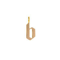 Yellow Gold "b" Small Alphabet Pendant: A 14K gold alphabet pendant with the letter 'b' 