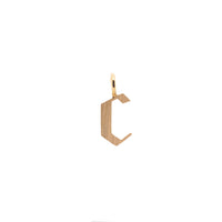 Yellow Gold "c" Small Alphabet Pendant: A 14K gold alphabet pendant with the letter 'c' 