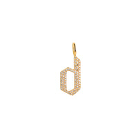 Yellow Gold "d" Small White Diamond Alphabet Pendant: A 14K gold diamond alphabet pendant with the letter 'd' 