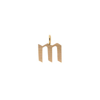 Yellow Gold "m" Small Alphabet Pendant: A 14K gold alphabet pendant with the letter 'm' 