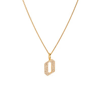 Yellow Gold "o" Small White Diamond Alphabet Necklace: A 14K gold diamond alphabet pendant with the letter 'o' with a chain