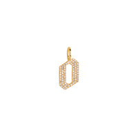 Yellow Gold "o" Small White Diamond Alphabet Pendant: A 14K gold diamond alphabet pendant with the letter 'o' 