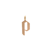 Yellow Gold "p" Small Alphabet Pendant: A 14K gold alphabet pendant with the letter 'p' 