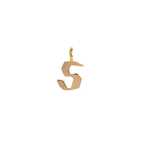 Yellow Gold "s" Small Alphabet Pendant: A 14K gold alphabet pendant with the letter 's' 