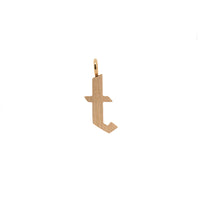 Yellow Gold "t" Small Alphabet Pendant: A 14K gold alphabet pendant with the letter 't' 