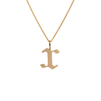 Yellow Gold "x" Small Alphabet Necklace: A 14K gold alphabet pendant with the letter 'x' with a chain