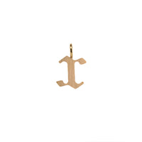 Yellow Gold "x" Small Alphabet Pendant: A 14K gold alphabet pendant with the letter 'x' 