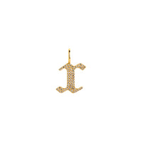 Yellow Gold "x" Small White Diamond Alphabet Pendant: A 14K gold diamond alphabet pendant with the letter 'x' 