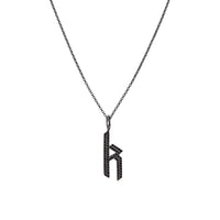 "k" Small Black Diamond Alphabet Necklace: A black gold diamond alphabet pendant with the letter 'k' with a chain