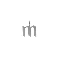 'm' Silver Alphabet Pendant: a sterling silver alphabet pendant with the letter 'M' in lowercase.