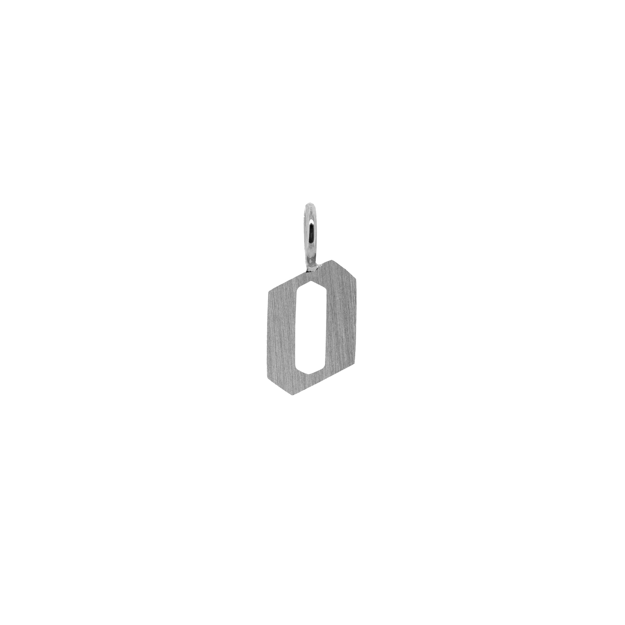 'o' Silver Alphabet Pendant: a sterling silver alphabet pendant with the letter 'O' in lowercase.