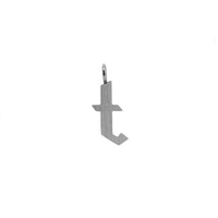 't' Silver Alphabet Pendant: a sterling silver alphabet pendant with the letter 'T' in lowercase.
