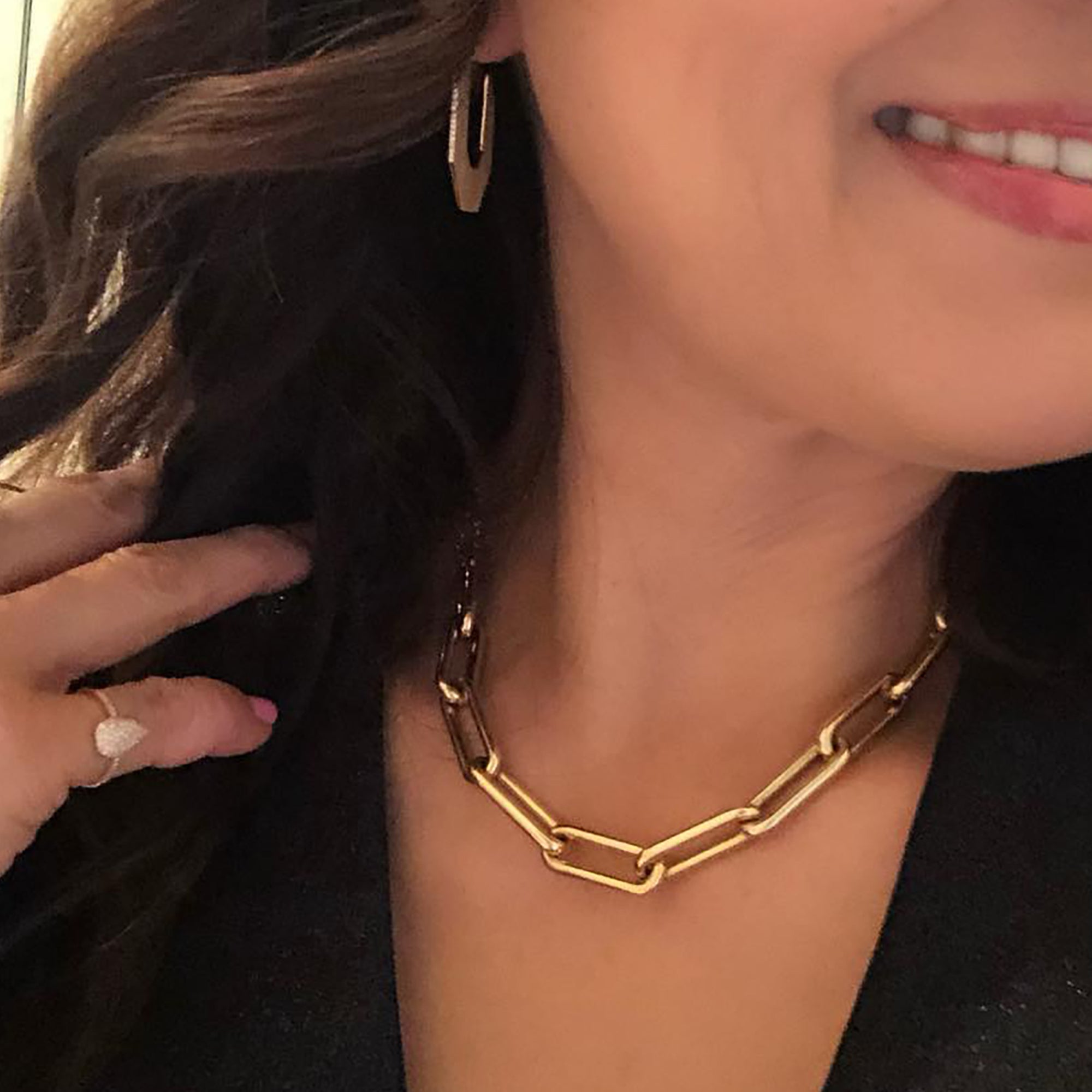 close up of a woman wearing the Eternity Choker